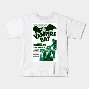 The Vampire Bat (1933) Black and White Poster Kids T-Shirt